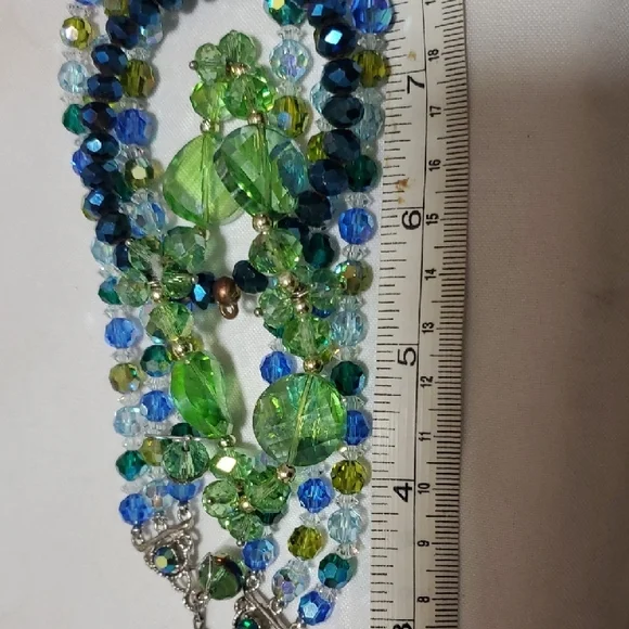 Vintage Blue and Green Multi-Strand Necklace Set - Picture 5 of 5